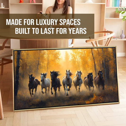 Seven Running Horses Wall Painting for Prosperity & Power