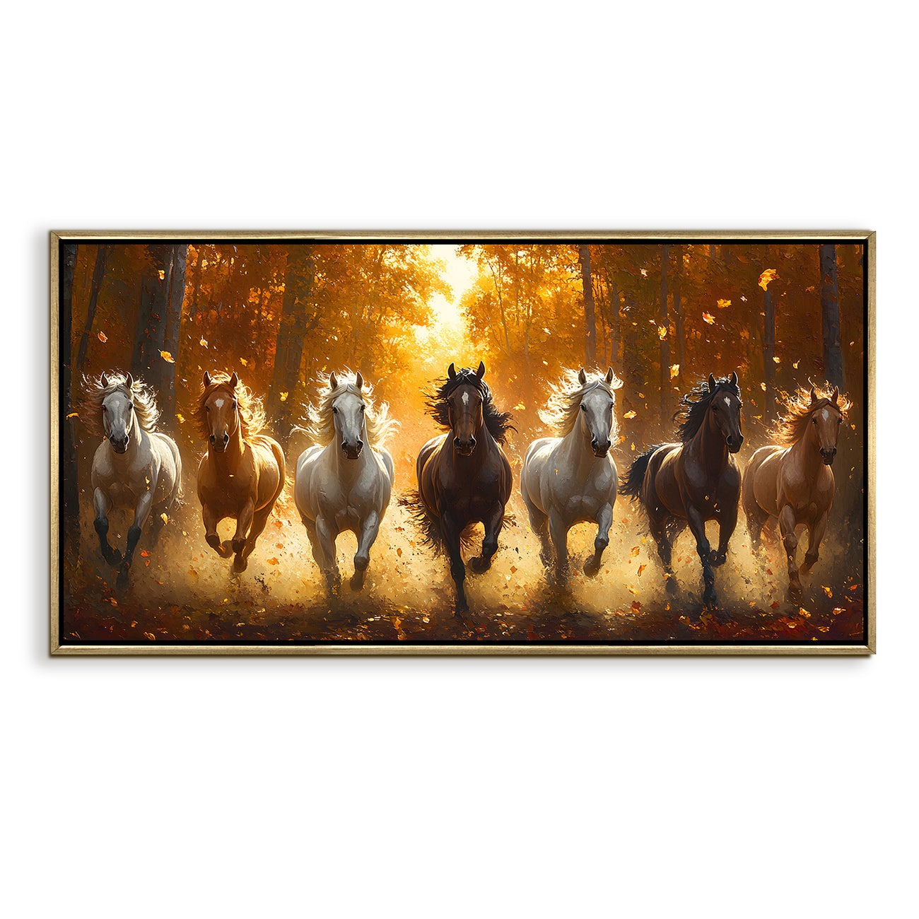 Seven Running Horses Wall Painting