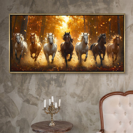 Seven Running Horses Wall Painting