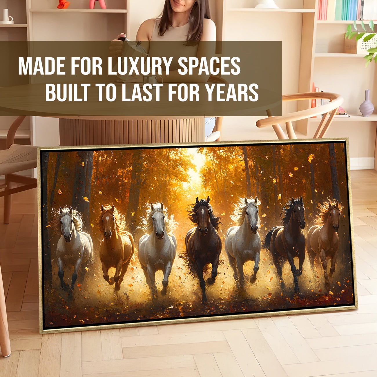 Seven Running Horses Wall Painting