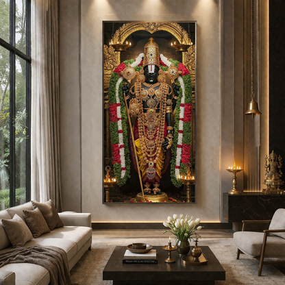 Tirupati Balaji Canvas Wall Art – Vastu Positive Spiritual Decor