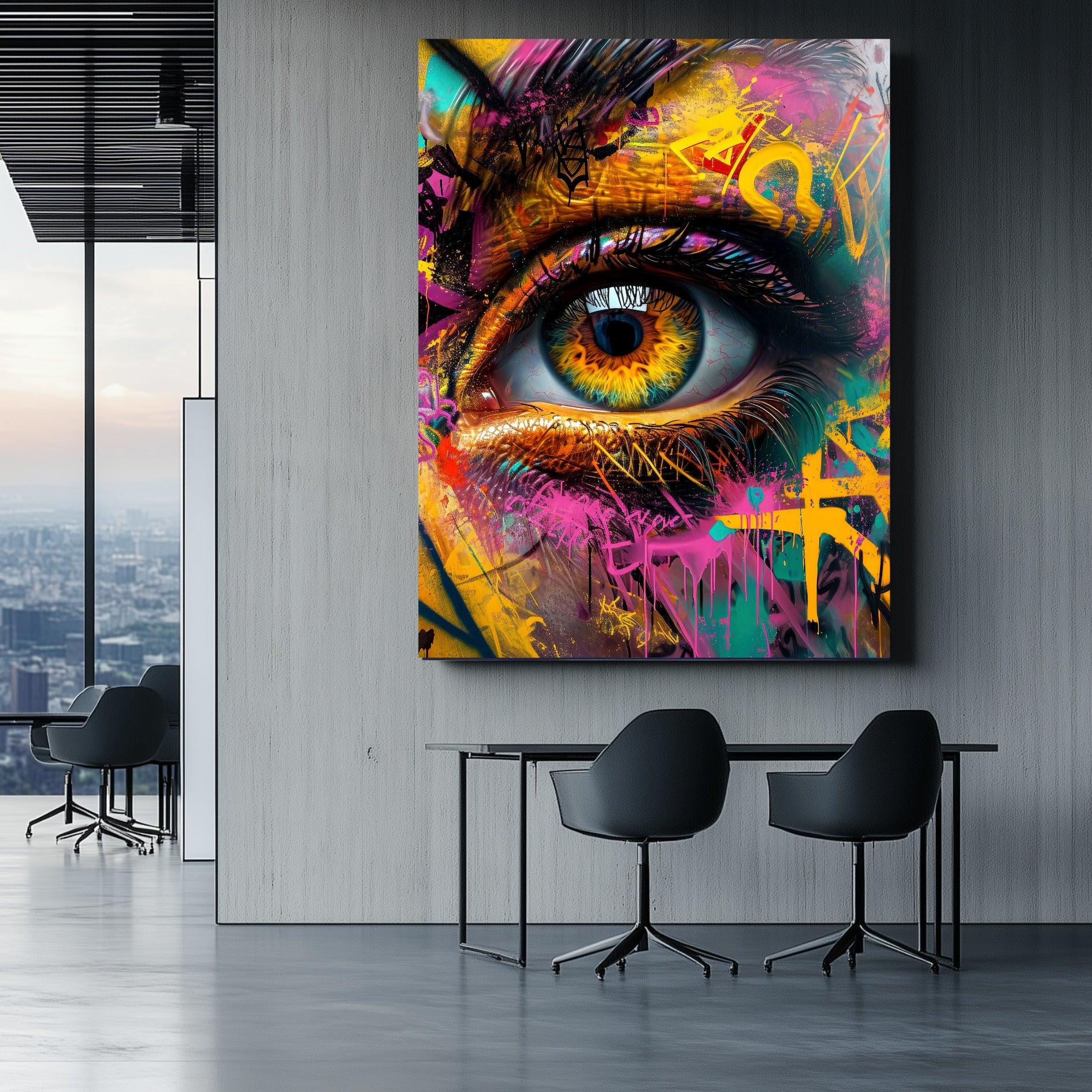 Graffiti Eye canvas wall art painting