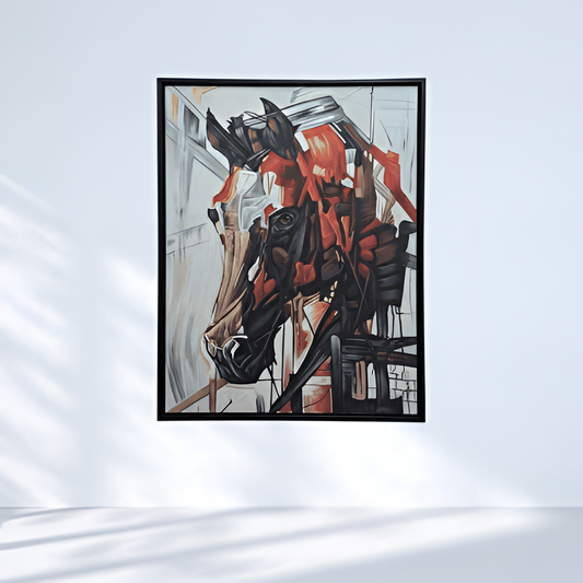 Abstract Horse Portrait Hand Painting Wall Art