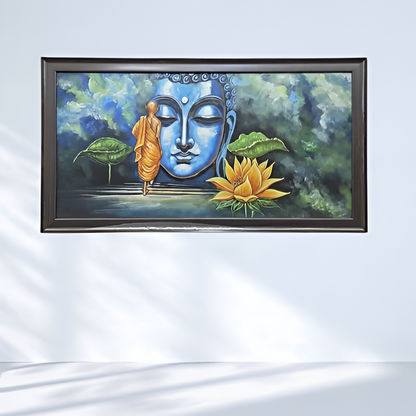 Serene Buddha Canvas Hand Painting Artwork for Peaceful Home Decor