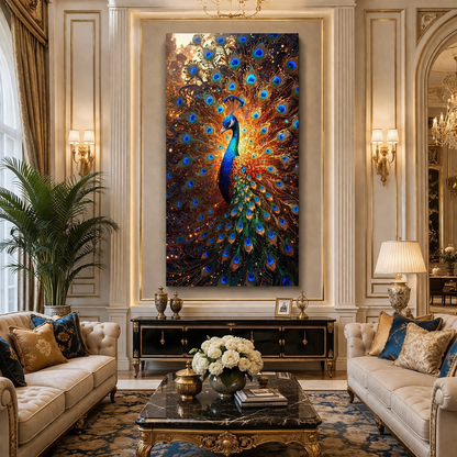 Peacock Vastu Canvas Wall Art – Traditional Elegance for Interiors