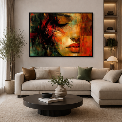 Half Face Girl Canvas Wall Art