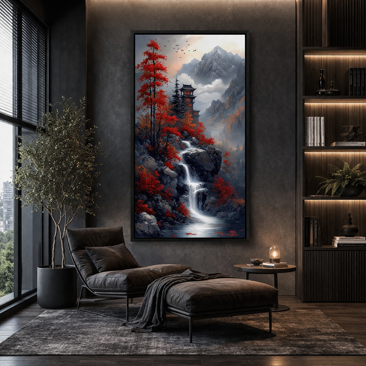 Waterfall Vastu Canvas Wall Art For Living Room And Hotel Room Decor