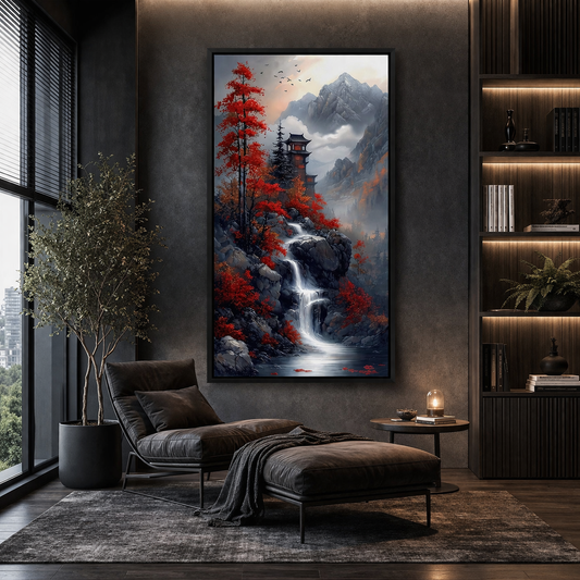 Waterfall Vastu Canvas Wall Art For Living Room And Hotel Room Decor
