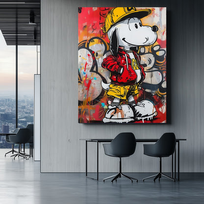Hip Hop Snoopy – Street Art Fusion canvas wall art painting
