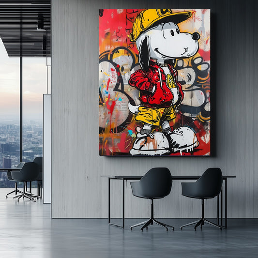 Hip Hop Snoopy – Street Art Fusion canvas wall art painting