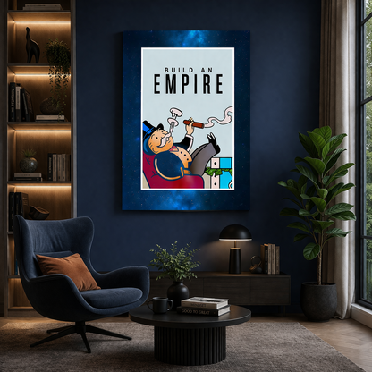 Monopoly Man Motivational Canvas Wall Art for Modern Decor