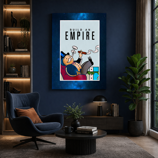 Monopoly Man Motivational Canvas Wall Art for Modern Decor