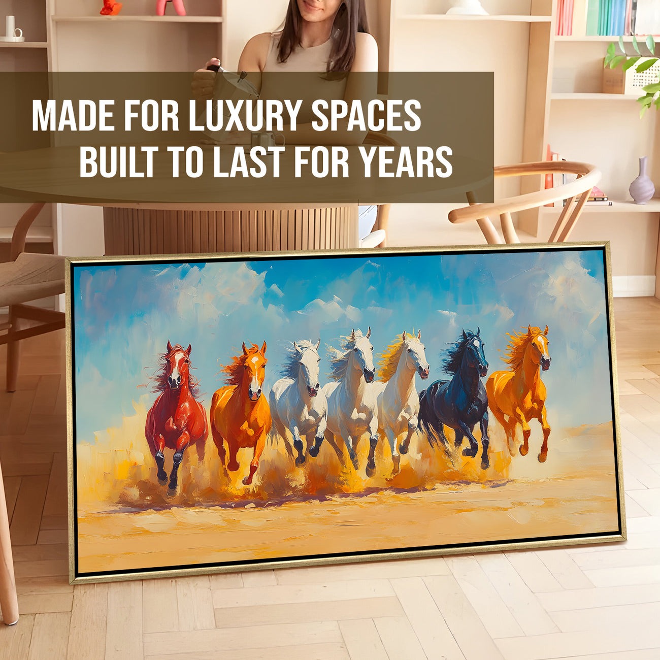 Seven Running Horses Canvas Painting
