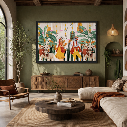 Radha Krishna Canvas Painting – Wall Art for Home