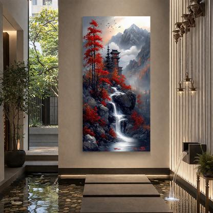 Waterfall Vastu Canvas Wall Art For Living Room And Hotel Room Decor