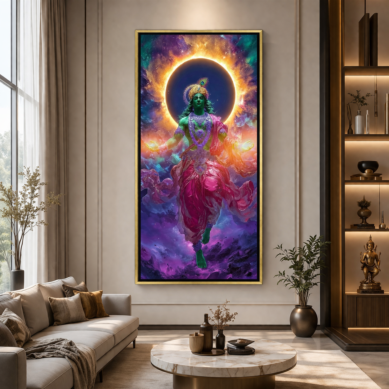 Radha Krishna Divine Canvas Wall Art for Home & Spiritual Decor