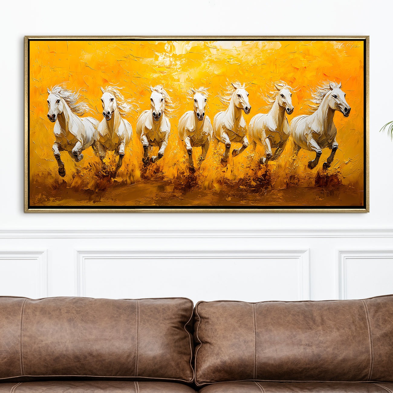 Seven Running Horses Wall Painting for Home