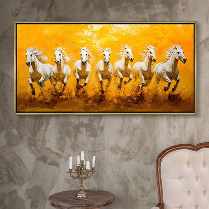 Seven Running Horses Wall Painting for Home