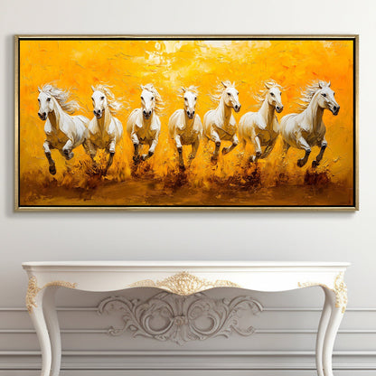 Seven Running Horses Wall Painting for Home