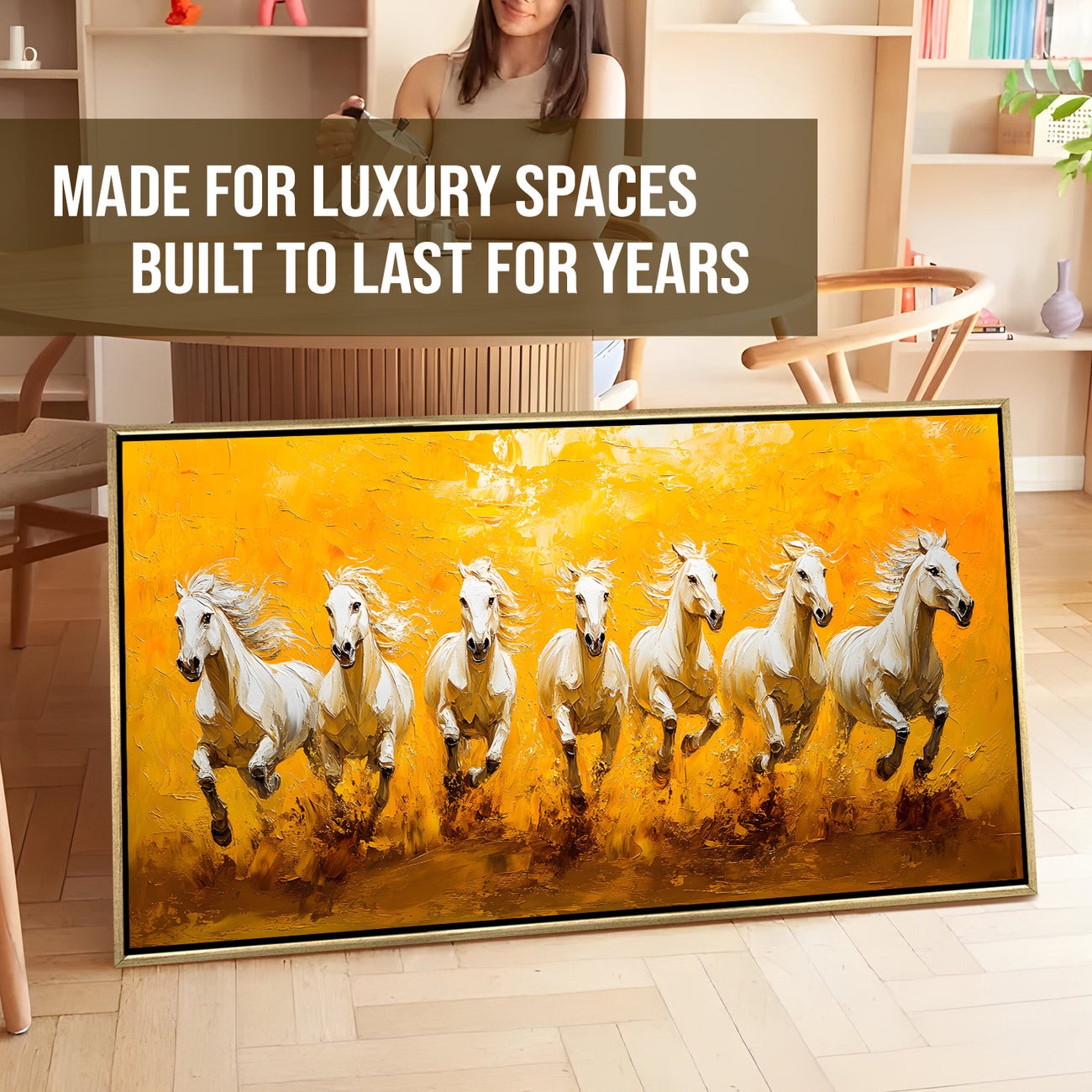 Seven Running Horses Wall Painting for Home