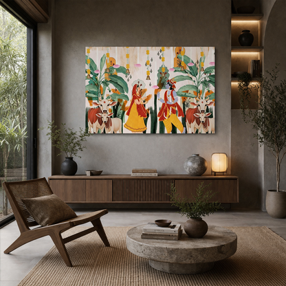 Radha Krishna Canvas Painting – Wall Art for Home
