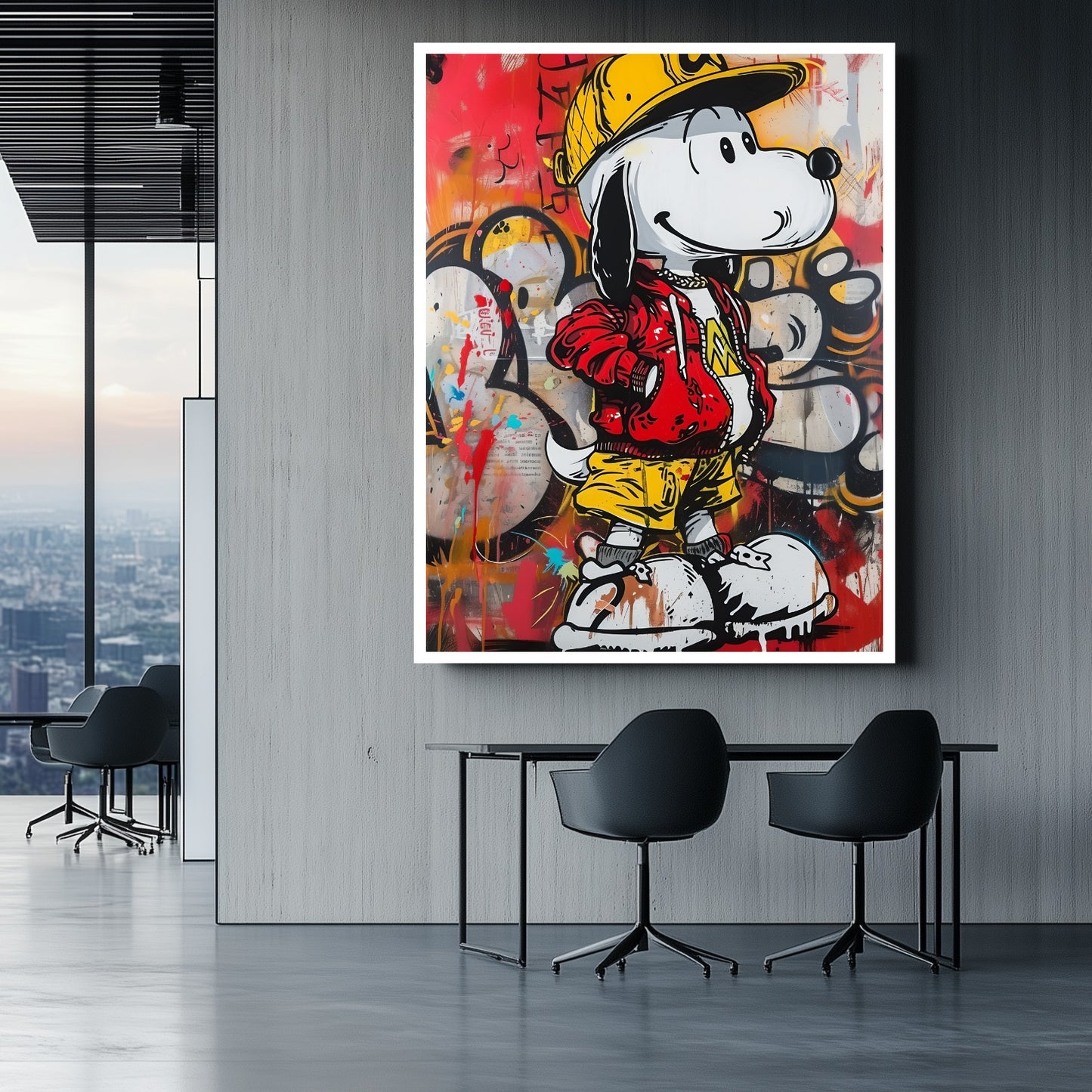 Hip Hop Snoopy – Street Art Fusion canvas wall art painting