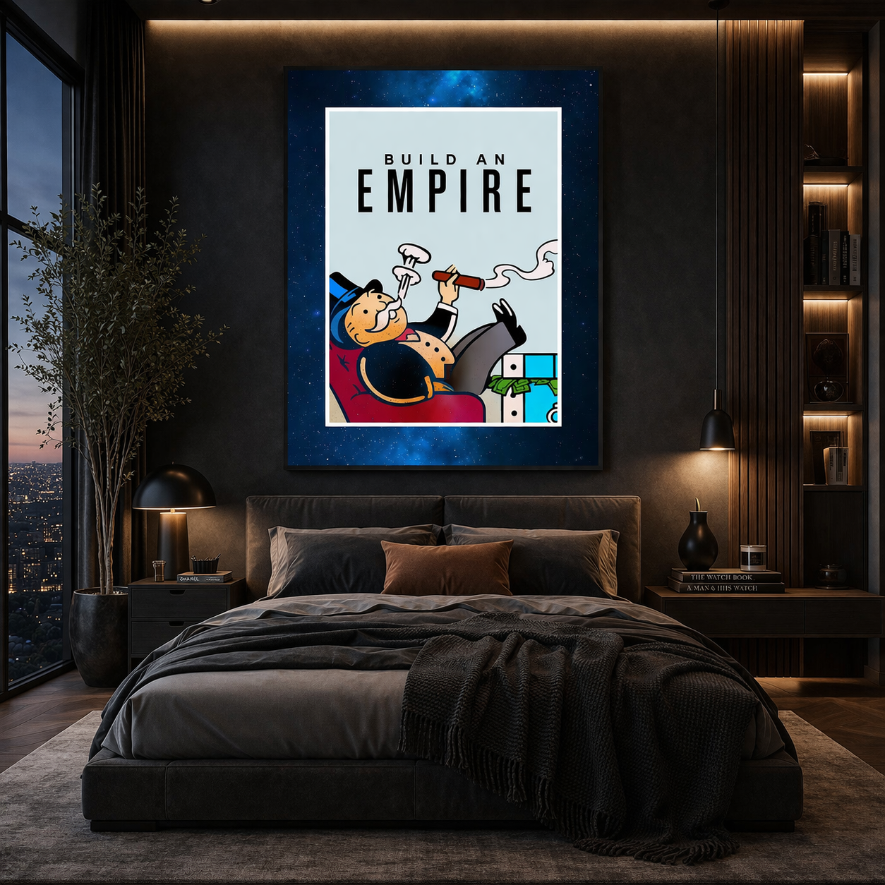 Monopoly Man Motivational Canvas Wall Art for Modern Decor