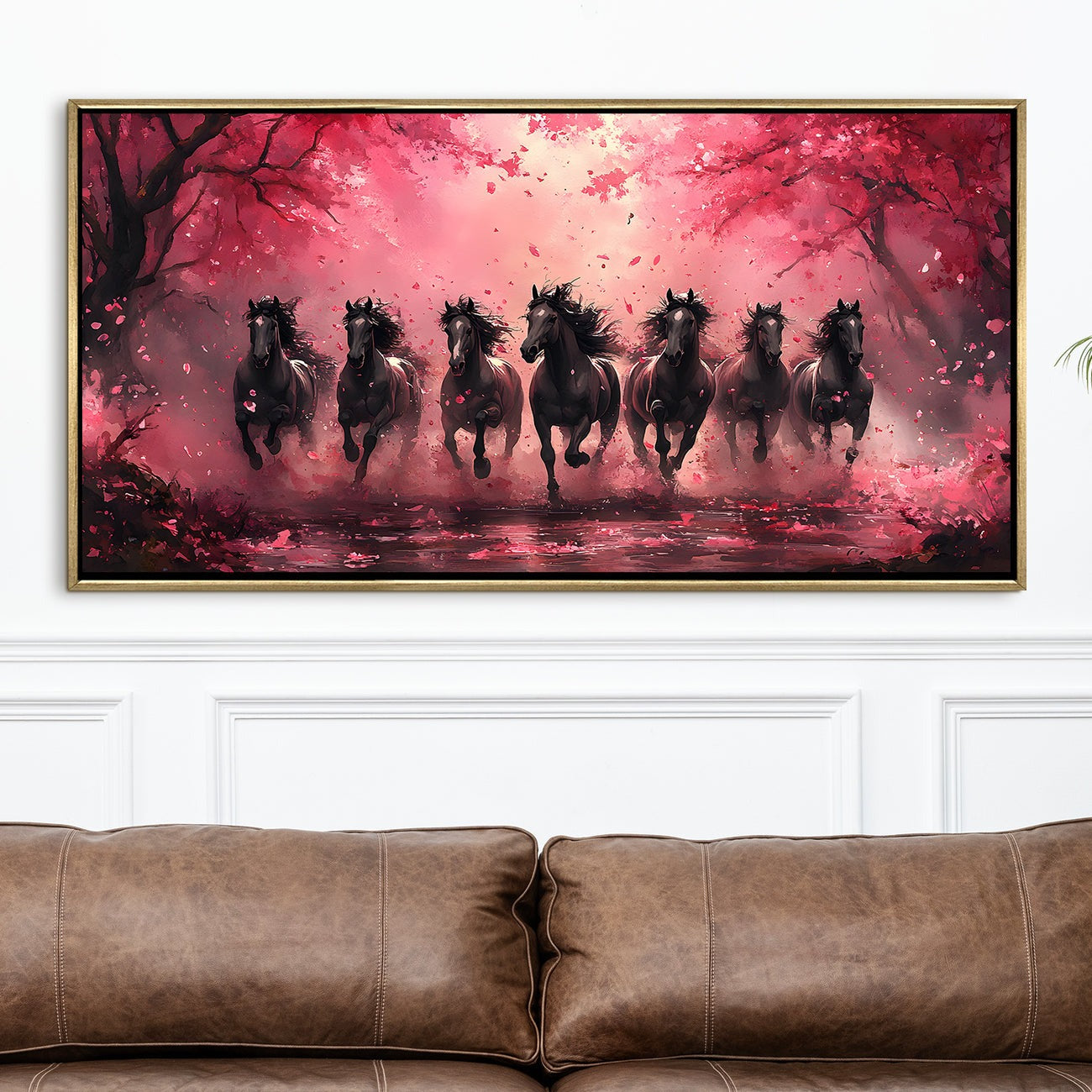 Seven Running Horses Wall Painting 