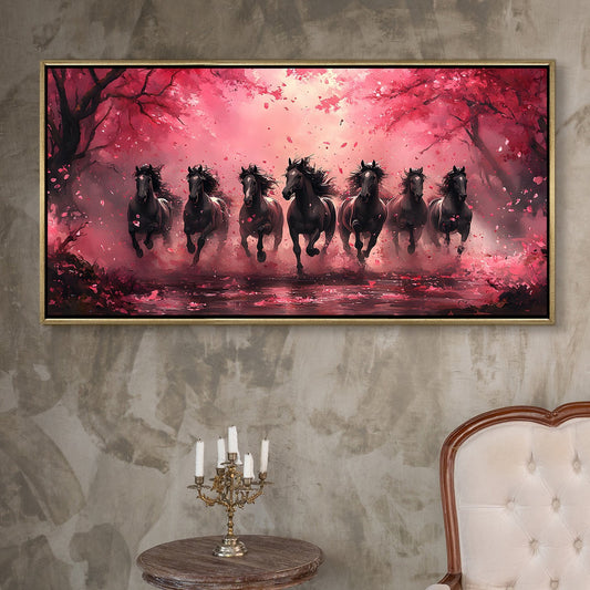 Seven Running Horses Wall Painting 