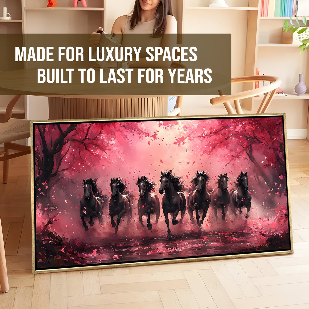 Seven Running Horses Wall Painting 