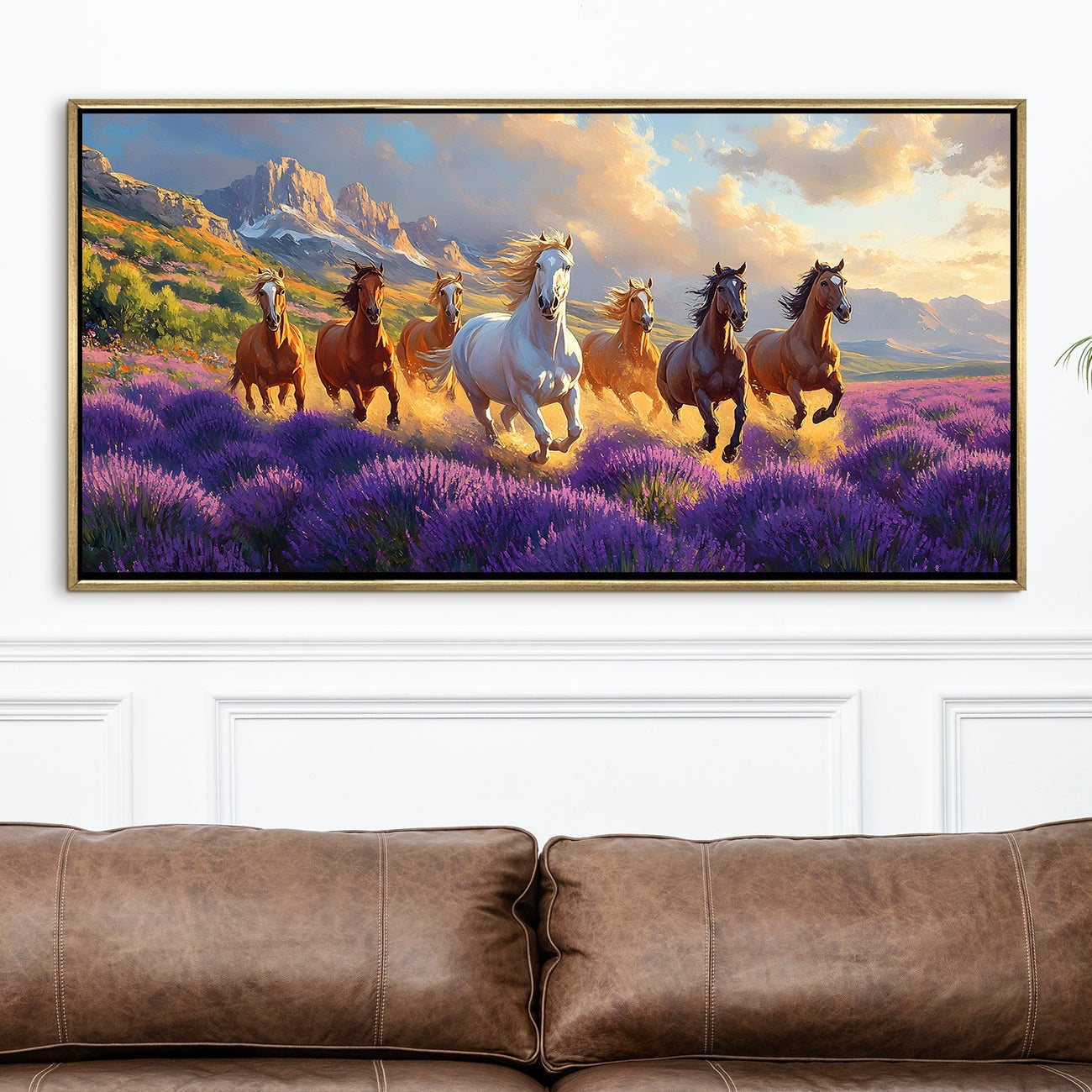 Seven Running Horses Vastu Wall Painting 