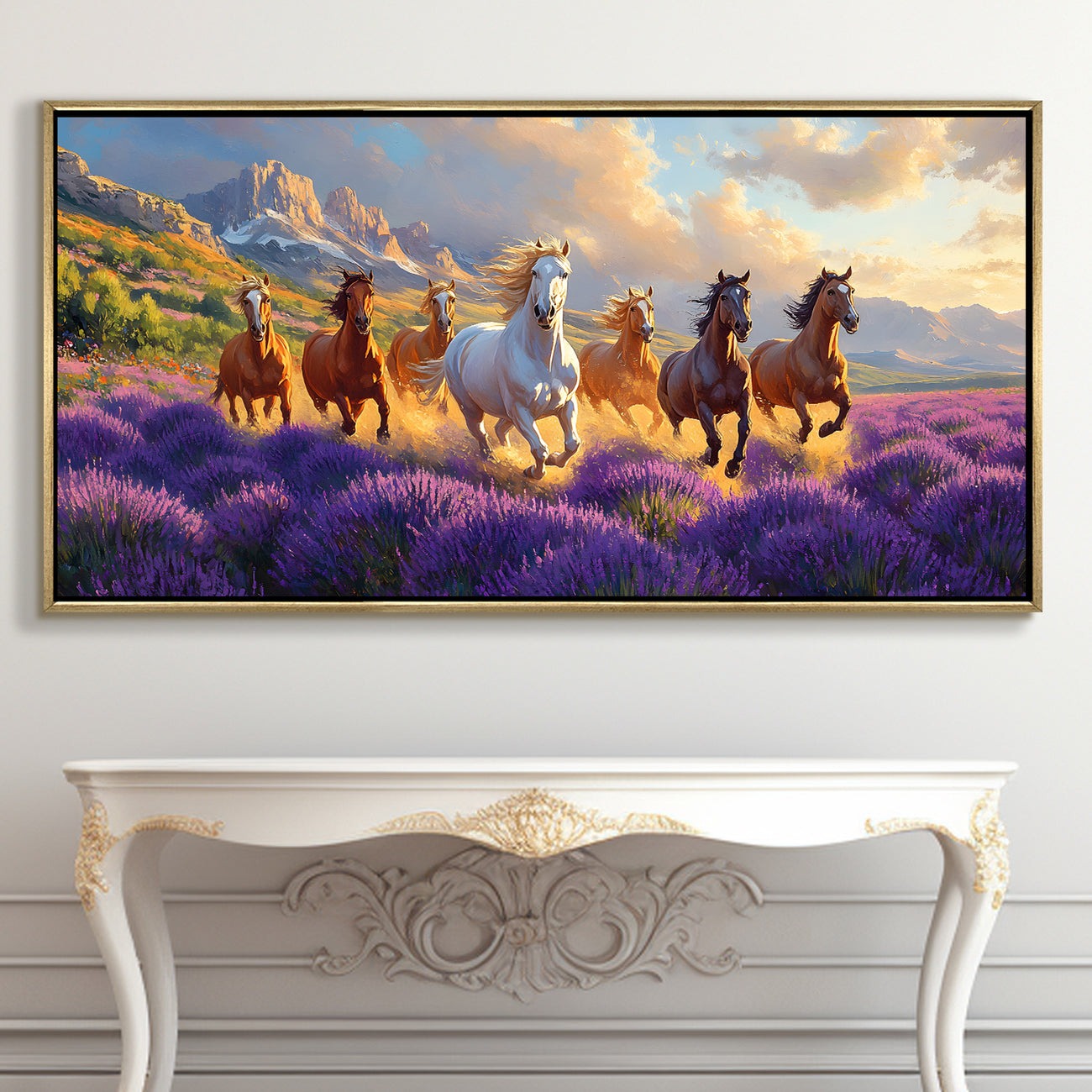 Seven Running Horses Vastu Wall Painting 