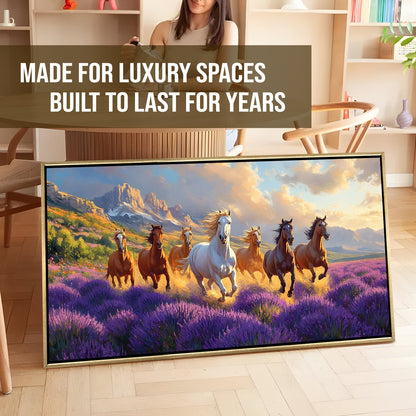 Seven Running Horses Vastu Wall Painting for Wealth Decor