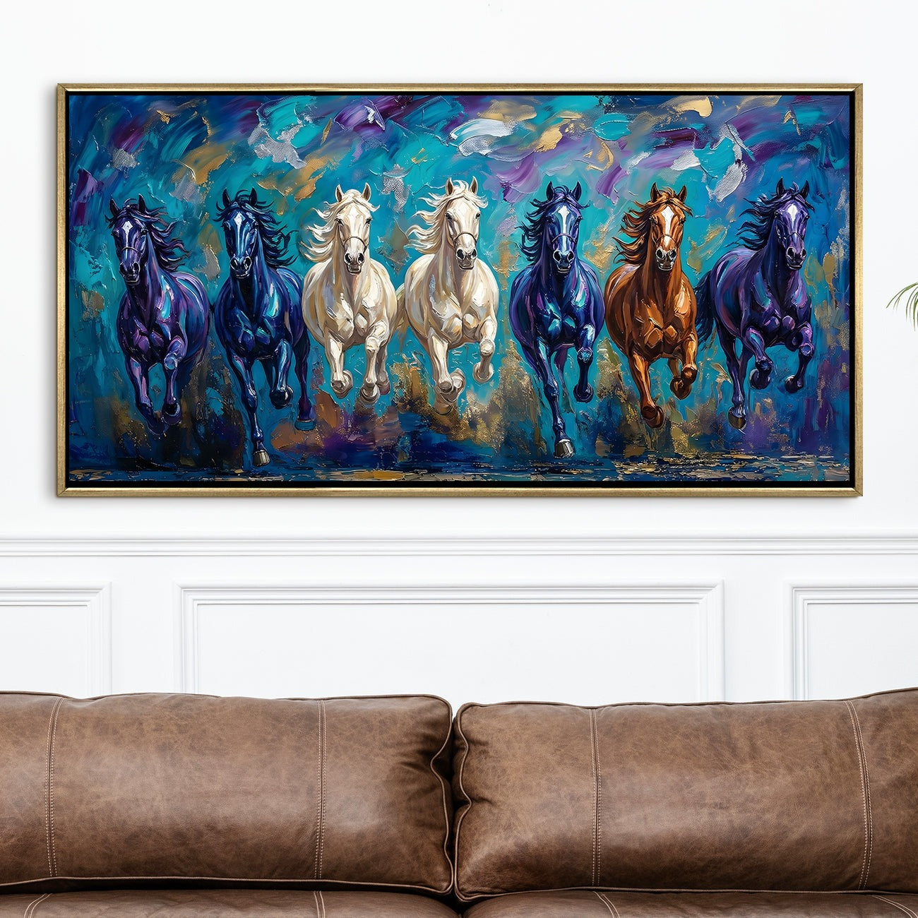 Seven Running Horses Vastu Wall Painting