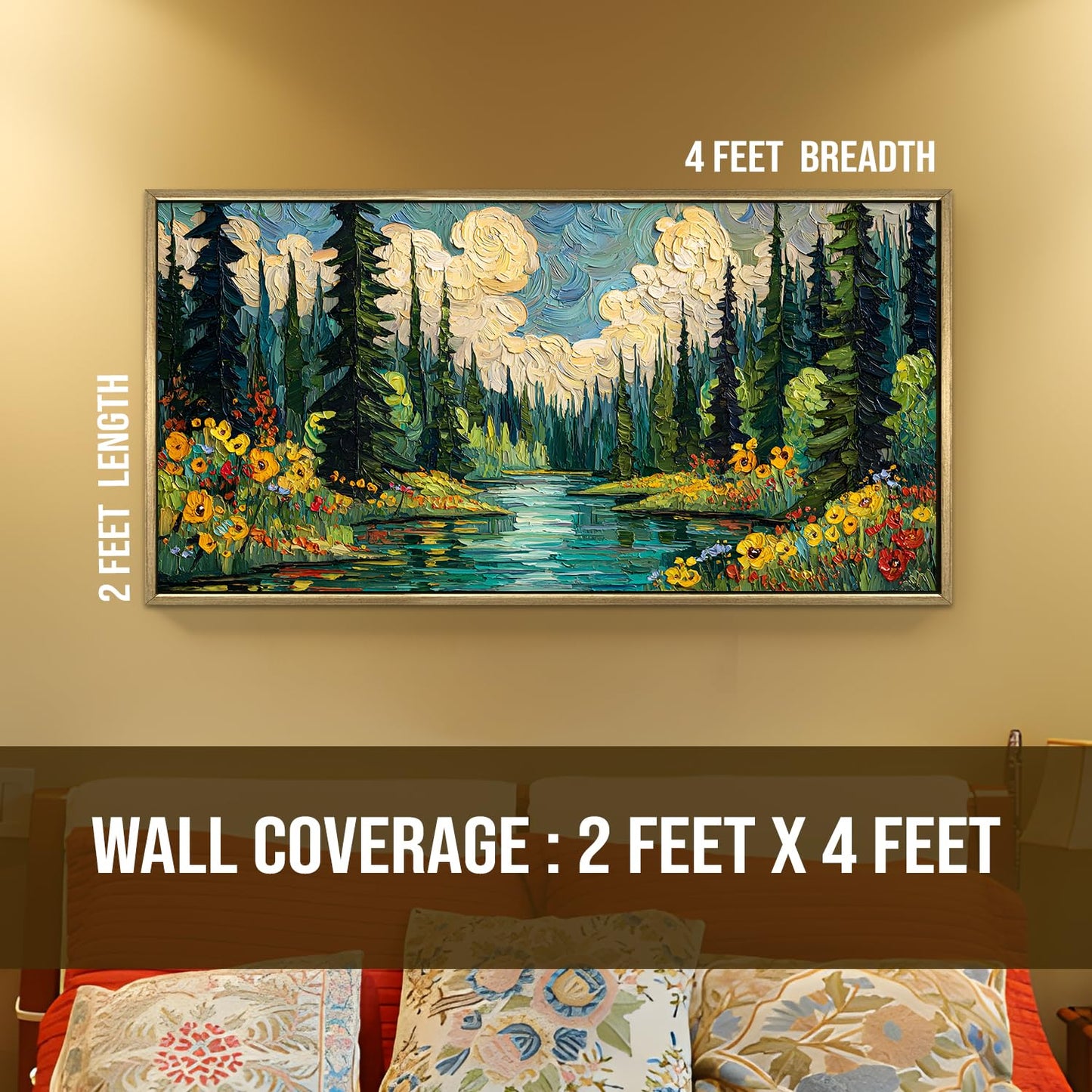 Vintage Forest Canvas Wall Painting For Hotel Room And Restaurant