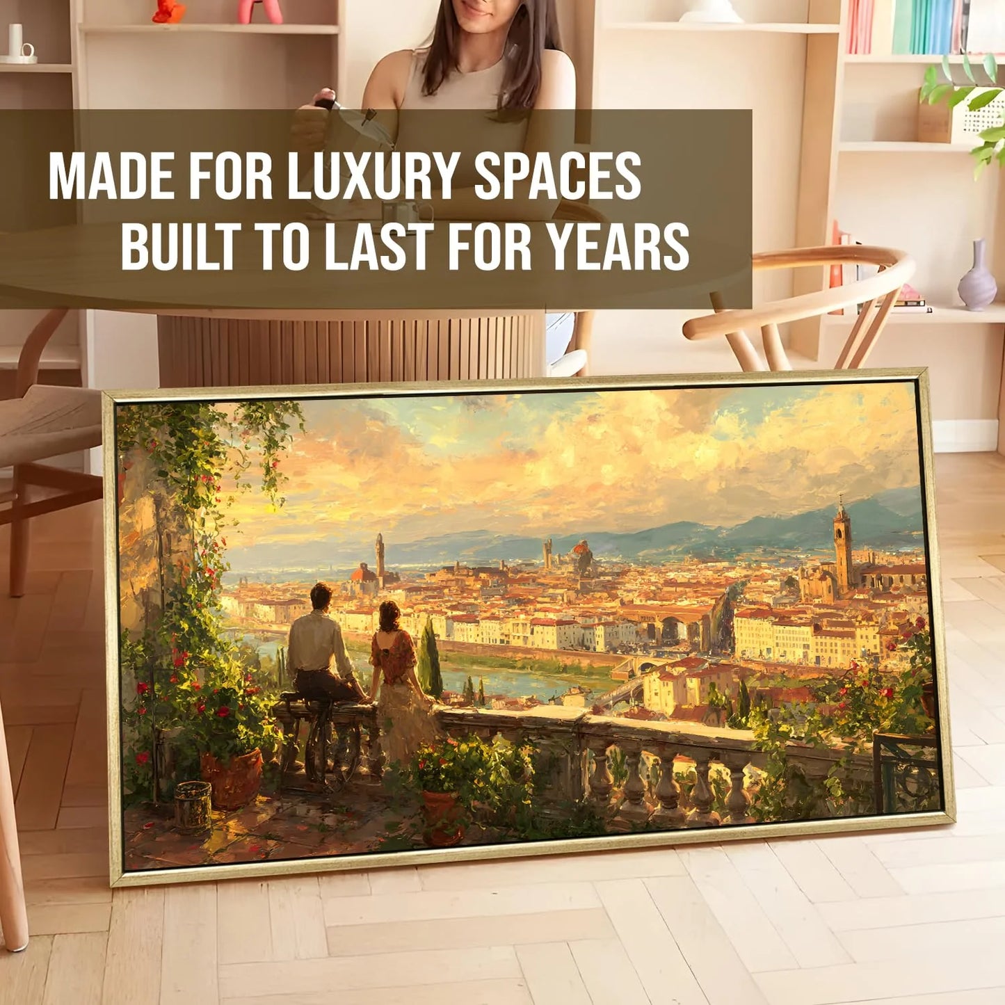 Vintage Florence Balcony Canvas Wall Painting For Living Room