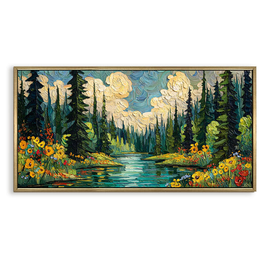 Vintage Forest Canvas Wall Painting For Hotel Room And Restaurant