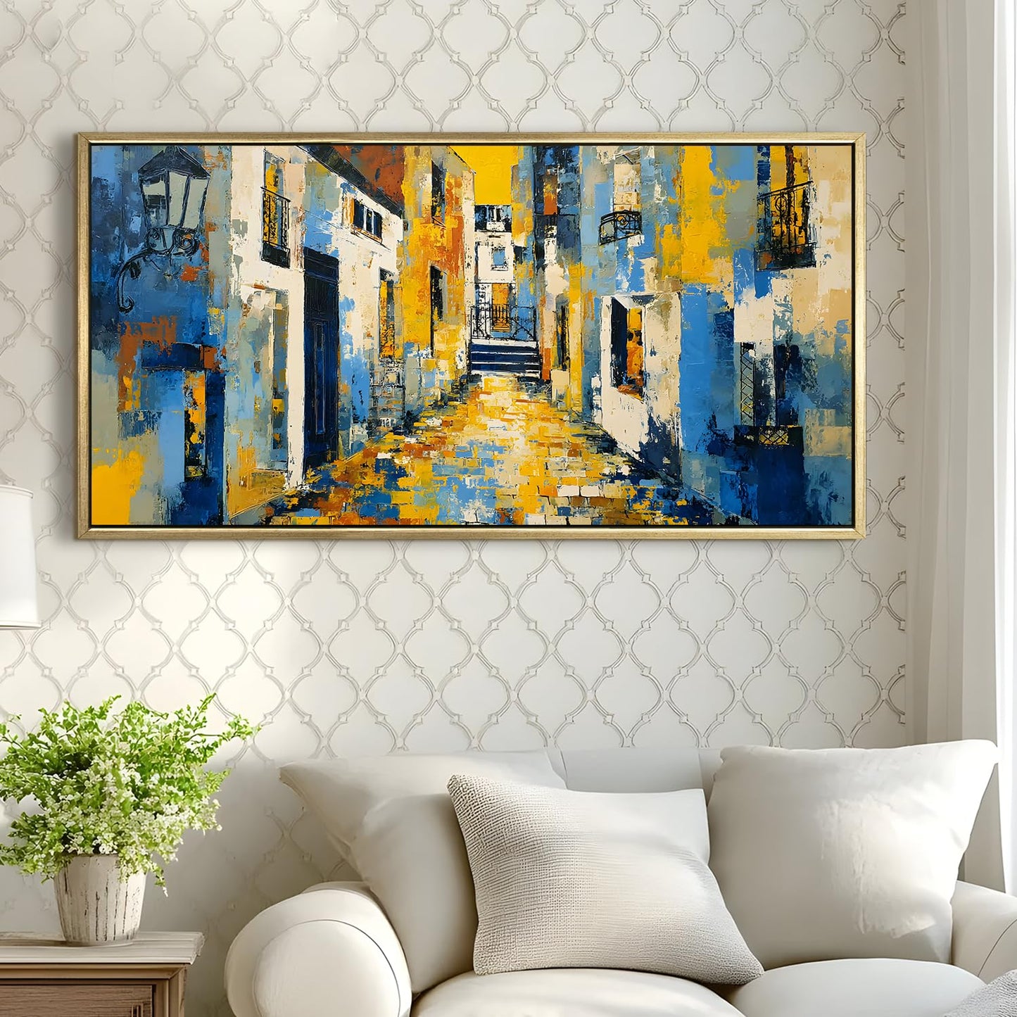 Vintage Modern Alley Canvas Wall Painting