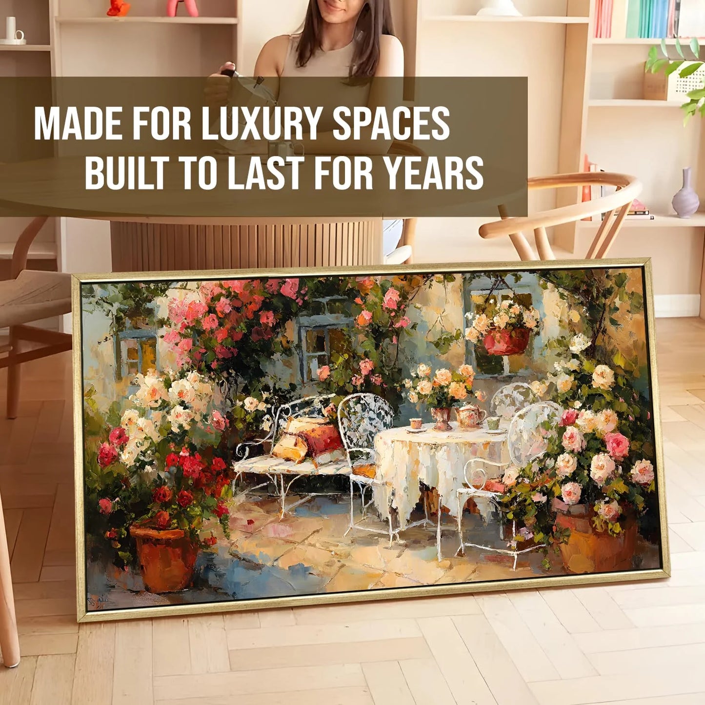 Vintage Garden Canvas Wall Painting For Hotel 