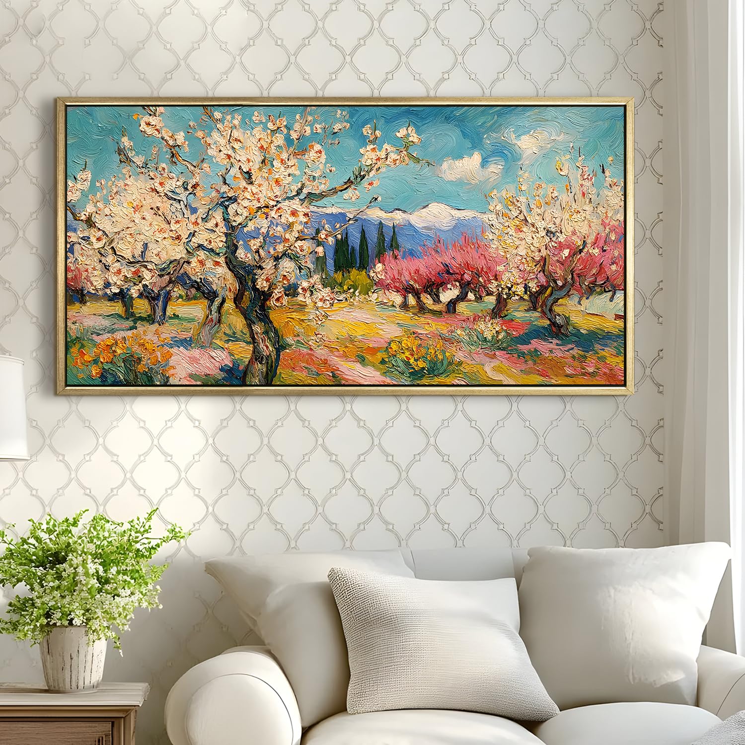 Vintage Floral Canvas Wall Painting For Hotel 