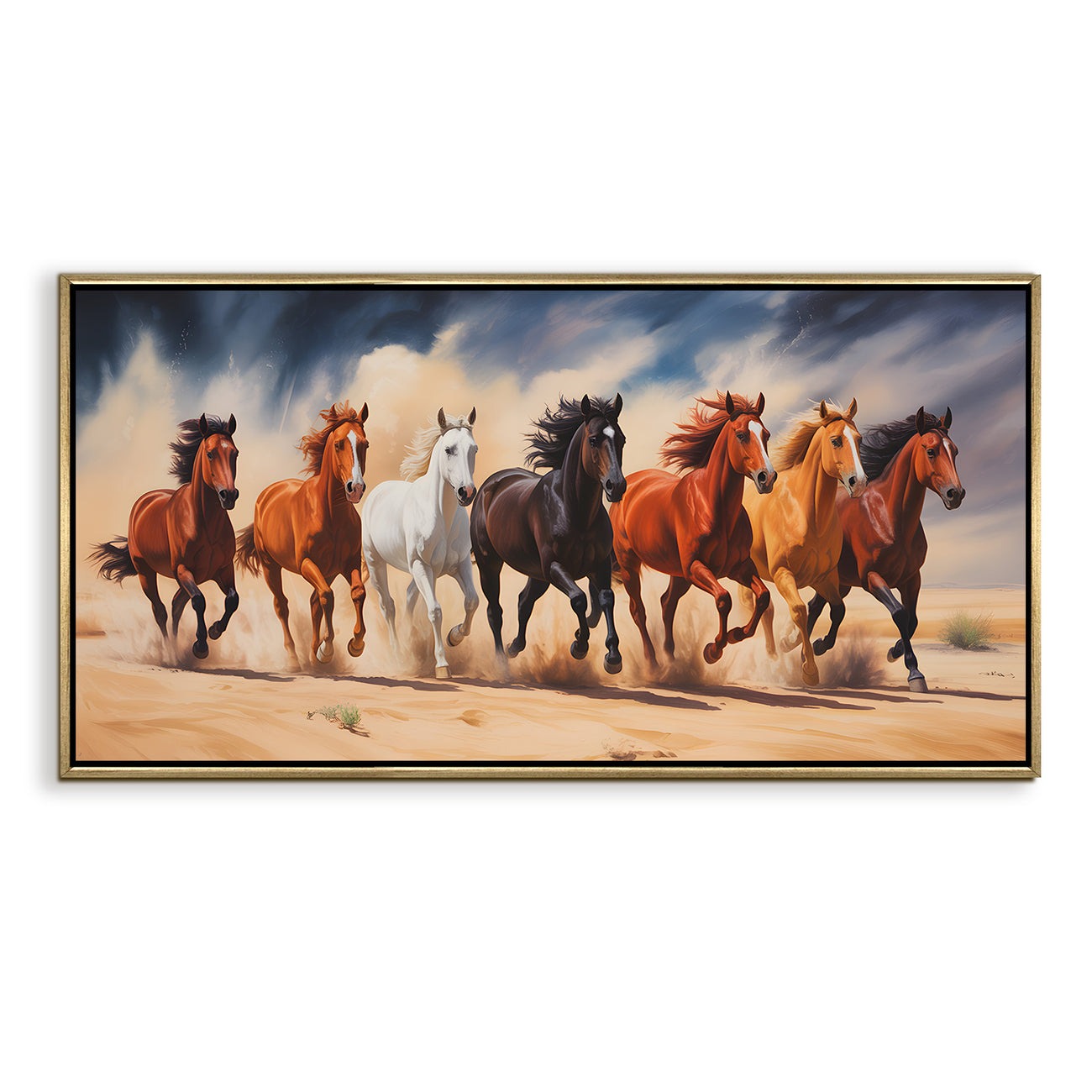 Seven Running Horses Wall Painting