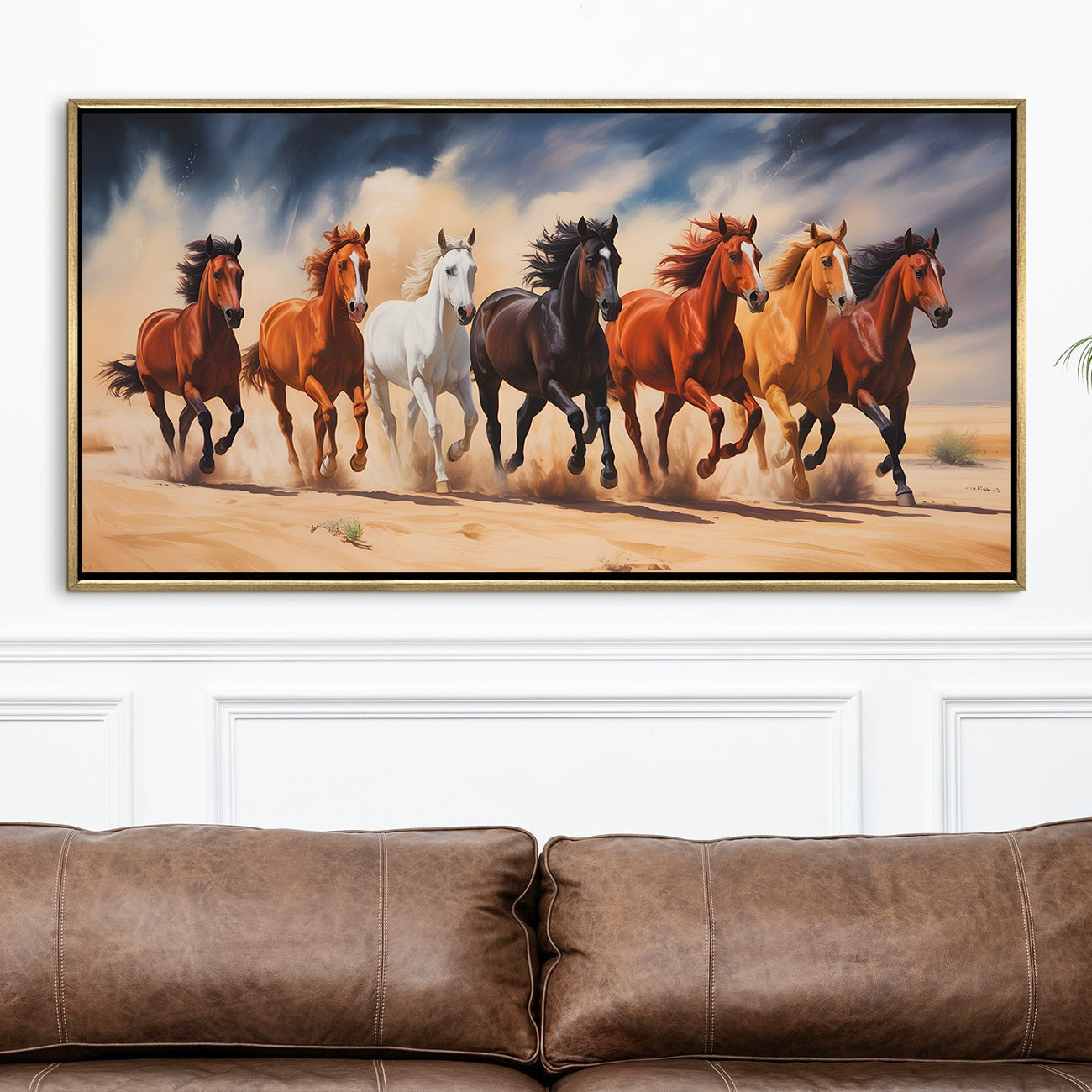 Seven Running Horses Wall Painting