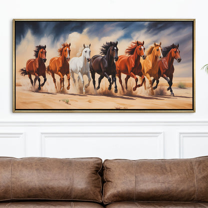Seven Running Horses Wall Painting