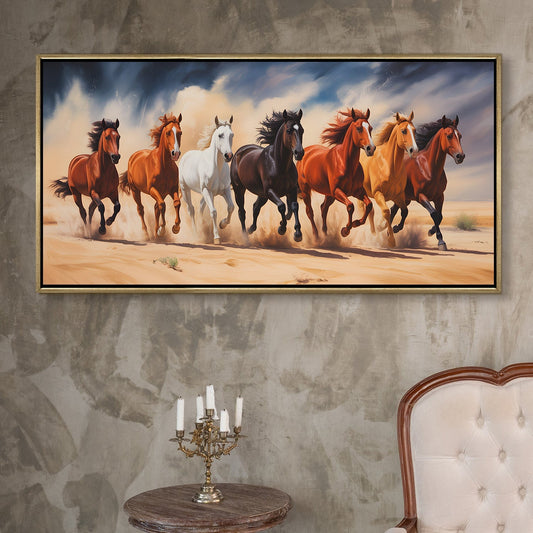 Seven Running Horses Wall Painting