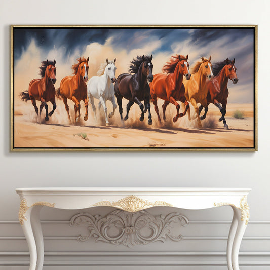 Seven Running Horses Wall Painting