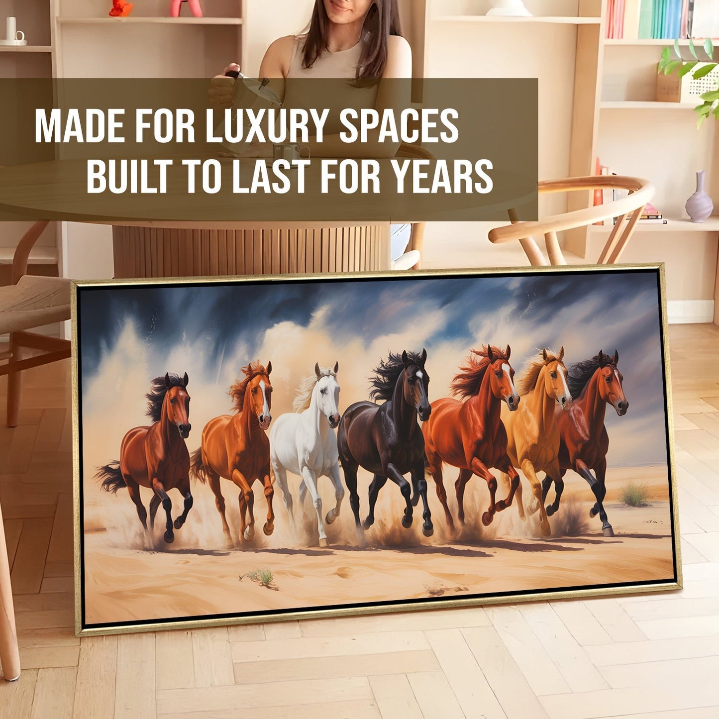 Seven Running Horses Wall Painting