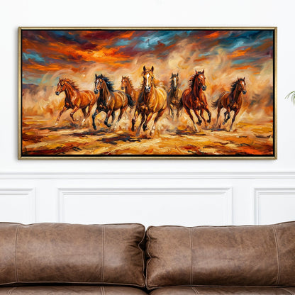 Seven Running Horses Wall Painting