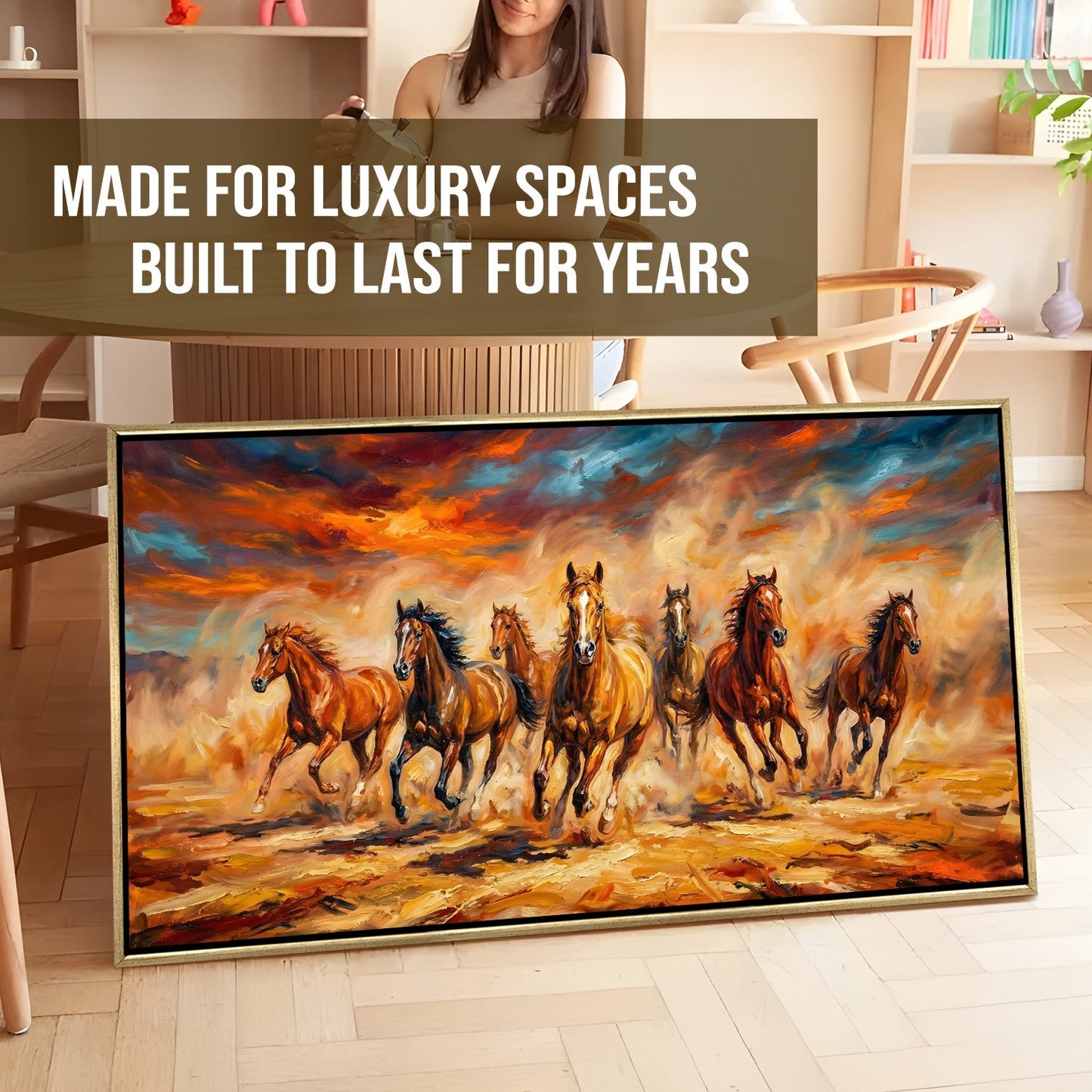 Seven Running Horses Wall Painting