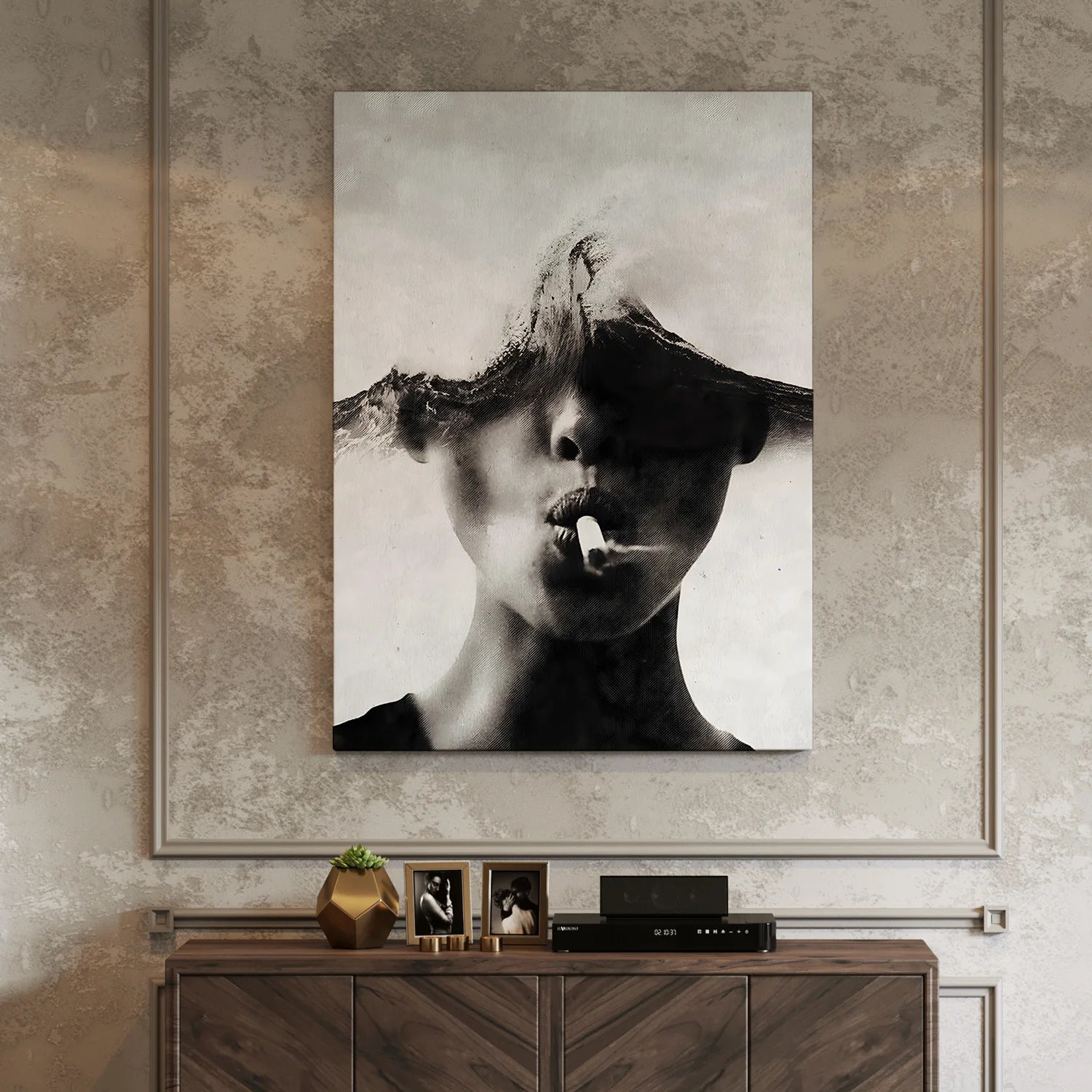 Abstract Black and White Woman Canvas Wall Art Painting For Home And Hotel 