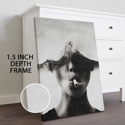 Abstract Black and White Woman Canvas Wall Art Painting For Home And Hotel 